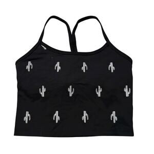 Beyond Yoga black cactus pattern cropped tank top size XS
